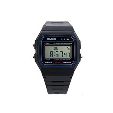 Casio 클래식 디지털 스포츠 시계 레진 스트랩 블랙 (F91W-1)