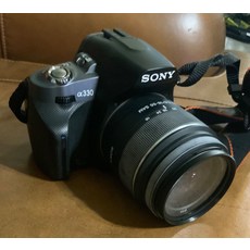 소니 알파 DSLR-A330 10.2MP 디지털 SLR 카메라 블랙 바디 및 렌즈 불량