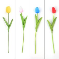 조화 튤립 꽃 한 송이 플라워 선물 인테리어 장식 매장 카페 프로포즈 소픔 용품, 색상, 노랑