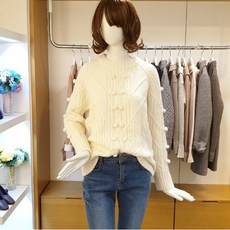 DB_ 올리브데올리브 폼폼이장식짜임니트 OK0WP817