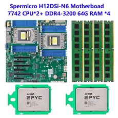 기가바이트 컴퓨터 메인보드슈퍼마이크로 H12DSi-N6 마더보드용 AMD EPYC 7742 64C/128T CPU 프로세서 *, 03 RAM