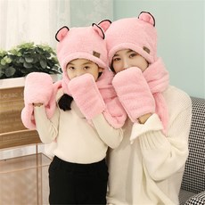 다옴 패밀리 바디슈트 넥워머 장갑 세가지 올가미를 씌우다 체 겨울 가을 더블레이어 두꺼운 보온 바람막이 타입 귀목