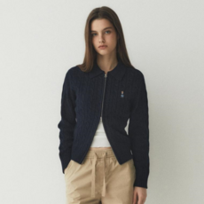 후아유 여성 Steve Crop Cable Zip-up Cardigan _K WHCKE3821F 234495