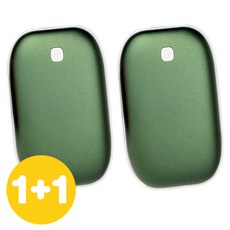 1+1 이탑 5200mAh 대용량 손난로 보조배터리 USB충전식 양면 발열 전자 핫팩, 올리브그린+올리브그린