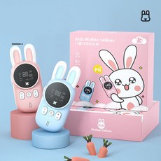 어린이 미니 토끼 캐릭터 무전기세트(핑크+블루 2개입)