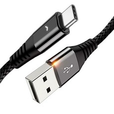 LED USB C타입 고속충전 케이블 / 0.3m 1.2m 1.8m, USB C타입(0.3m), 1개