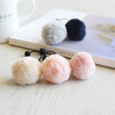 러브수아벨 폼폼이 방울 5color 유아 유아동 여아 퍼 밍크 털 머리방울 머리끈 헤어끈 헤어링 선물