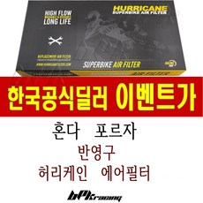 BPK레이싱 혼다 포르자 300 에어클리너 에어필터 코튼 반영구 튜닝 허리케인 에어 크리너, 단일품목