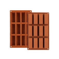 수제 스낵 머핀용 실리콘 직사각형 초콜릿 바 몰드 트러플 그라놀라 딥 12 구 버터, 1pcs, Mold, 1개