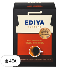 이디야 마일드 아메리카노 원두커피믹스, 1g, 150개입, 4개