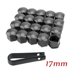 20pcs 17mm 19mm 21mm 자동차 바퀴 너트 캡 커버 녹슬지 않는 자동 타이어 허브 나사 보호 장식 블랙 클립, [02] gray 17mm, gray 17mm