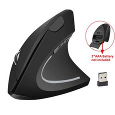 무선 버티컬 마우스 인체공학 손목보호 HKZA 24G 사일런트 컴퓨터 게임 6D USB 광학 노트북 pc용, 없음, 1) Black