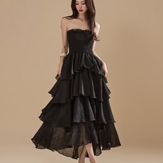 [딘트] D4992 티어드 원피스/블랙