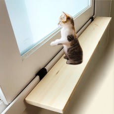 창문 고양이선반 캣워커 캣타워, 100cm, 무도색-원목, 27cm