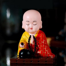 목탁치는 스님 노호혼 태양열 충전 대형 자동차 인테리어 소품, 상세페이지 참조