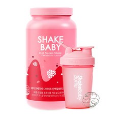 쉐이크베이비 단백질 다이어트 식사대용쉐이크 1입+보틀세트, 쉐이크베이비 딸기맛 1개 (750g)+핑크보틀1개, 1개