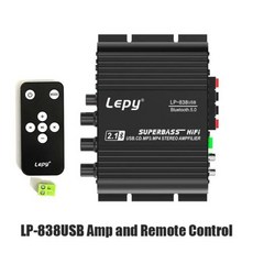 블루투스 미니 앰프 오디오 스피커 음향 앰프 카페 업소용 매장용 앰프모듈 LEPY LP-838USB 블루투스 Hifi 자동차 홈 USB 무손실 음악 재생 디지털 2.1 채널 12V, 1) 838USB No Power, 1개