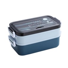 식품 등급 스테스 절연 도시락 누출 방지 밀폐 칸막이 상자 사무, 2.Blue-PP, 1개