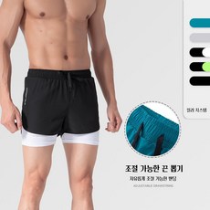 마라톤 반바지 조깅 산책 런닝 헬스 라지 반바지 레깅스, 블랙, XXXL, 1개