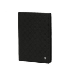 [매장정품]헤지스 블랙 로고패턴 소가죽 여권지갑 HJHO3F827BK