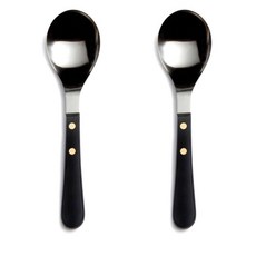 데이비드멜러 프로방스 블랙 서빙 스푼 스테인리스 스틸 커트러리 21cm 2개 David Mellor Provence Black Serving Spoon