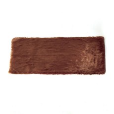 주트리 직사각형 장모 러그 브라운