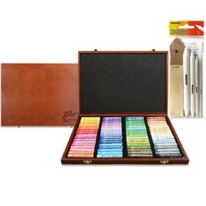 문교 전문가용 소프트 오일파스텔 목함 72색 MOPV-72W + 찰필 4종 + 사포 12p 세트, 혼합색상, 1세트