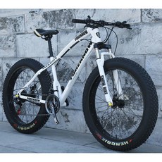산악 MTB 자전거 광폭타이어 팻바이크 30단 자출용 자전거, 21단(공구포함), 24인치, 화이트