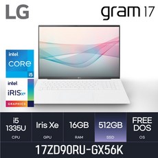 LG전자 2023 그램17 17ZD90RU-GX56K, Free DOS, 16GB, 512GB, 코어i5, W