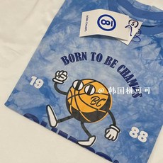 밍고망고 여름반팔 피치 BORNCHAMPS21S 농구공 홀치기염색 보카시