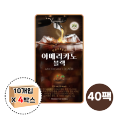 코스트코 편의점 얼음커피 파우치 액상 봉지 커피 블랙 아이스 아메리카노 40팩, 40개, 1개입