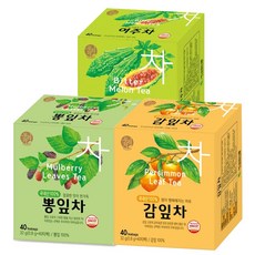 [성실한오피스] 송원 건강차 3종 여주차 40T + 뽕잎차 40T + 감잎차 40T 웰빙 티백 차, 32g, 2개, 40개입