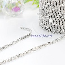 비즈라이프 큐빅 체인 촘촘 줄난 스톤 20cm 6mm평 지구볼, 1.5mm백금도금, 1개