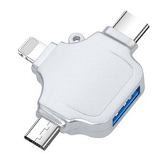 애플 타입 C 휴대폰에 적합한 3 인 1 OTG 카드 리더기 USB 3.0 고속 다기능 어댑터 신제품, 한개옵션2, 01 silvery OTG, 한개옵션1