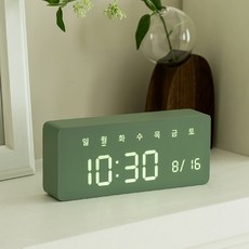  플라이토 데이즈 인테리어 LED 탁상시계, 카키 
