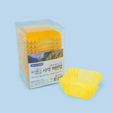 제이팩토리 사각 유산지컵 베이킹컵 머핀컵 노르딕 노랑 45mm 200개, 사각-노랑