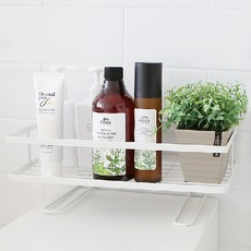 심플 화장실 공간활용 스틸 프레임 욕실용품 받침대 수납선반 정리대, 화이트, 1개
