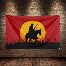 국기 레드 데드 리뎀션 2 RDR2 미국 웨스트 카우보이 깃발 폴리에스터 인쇄 배너 장식 3X5Ft, [01] 60x90 센치메터, [07] G, 1개