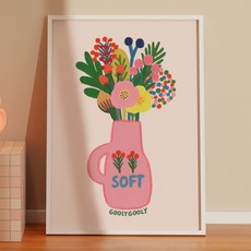 SOFT VASE봄 꽃 식물 일러스트 아트포스터 (032), A3(297X420mm) 포스터