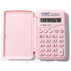 탐나는생활 파스텔 플립 커버 휴대용 포켓 미니 전자 계산기, 1개, 핑크