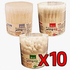 10개묶음 고양이 눈 귀 관리 펫크린 애견전용 면봉, 10개, 80개