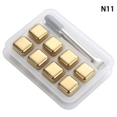 위스키 칠링 스톤 아이스 큐브 스테인레스 스틸 재사용 가능한 와인 냉각 금속 파티 바, 11=N11, 1개