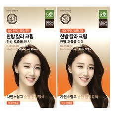 댕기머리 한방칼라크림, 2개, 120g, 5호 진한갈색