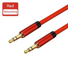Lungfish aux 케이블 잭 3.5mm 오디오 케이블 3.5mm 잭 스피커 케이블 1m 2m 3m 5m for iphone samsung xiaomi 자동차 헤드폰 스피커, 브레이드 레드, 1개