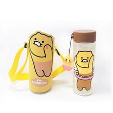 릴팡 카카오프렌즈 춘식이 펜던트 트라이탄보틀 가방 세트, 혼합색상, 500ml, 9세트