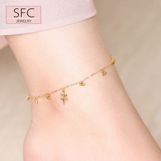 18K 여성 단풍 로즈 골드 채금 개성 여신 조개 럭키