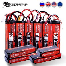 해외 구매대행 안내 화물차 트럭 보관함 Sunpadow 2S 74V Lipo 배터리 5100mAh 6100mAh 7100mAh 70C 하드 케이스 T Deans 4mm 총알 RC, 3) 51002S1P70C 4mm, 1개