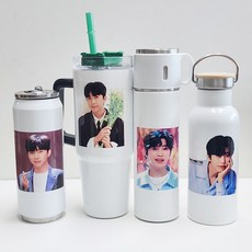 핸드디자인 임영웅 포토텀블러 사진제작 커스텀제작, 화이트, 1개, 500ml, 우드텀블러, 샘플과동일
