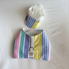 [개달당] 타미 스트라이프 하네스 + 선캡 2종 SET, 모자L-XL, S, 1개