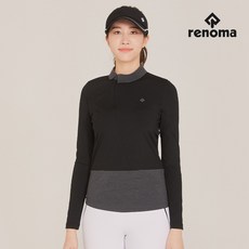 [레노마골프]21SS 여성 사선 지퍼 카라 배색 티셔츠 RWTHK5154-199_G